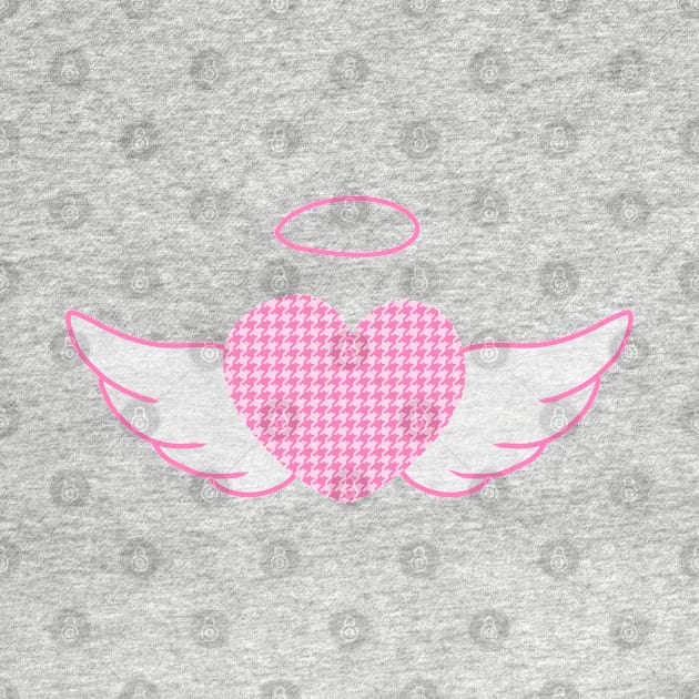 Pink Houndstooth angel heart (y2k preppy plazacore) by Becky-Marie